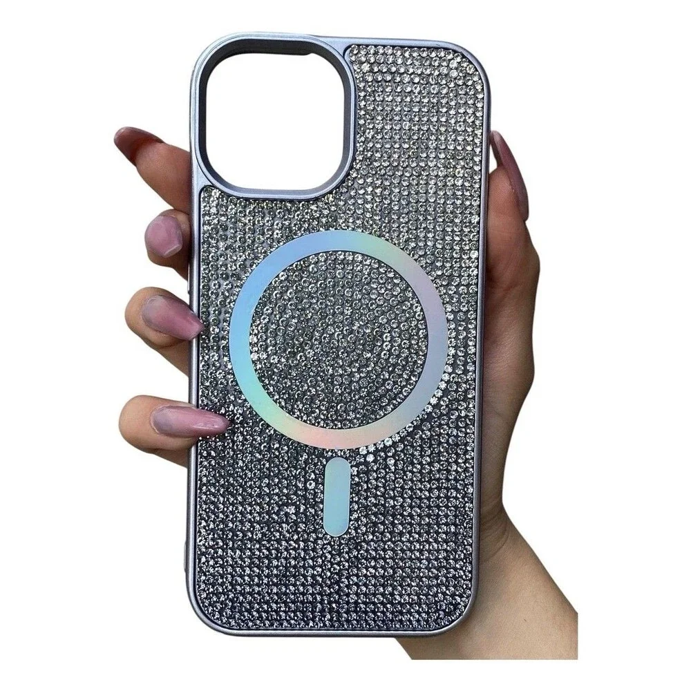 Los Angeles Boutique Luxury Rhinestone Iridescent iPhone 13 Pro Case Magsafe NEW